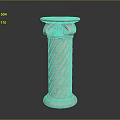 Intricate Spiral Pattern Stone Carved Column Sculpture With Decorative Top 3d model