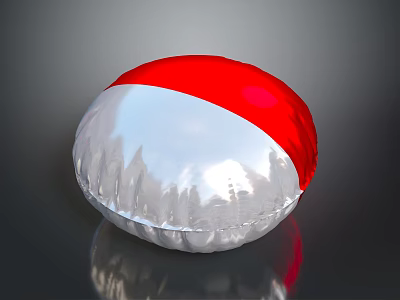 Red And Silver Decorative Ball For Home Living Room Daily Use Accessory 3d model