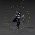 Game Movie Character Female Armored Warrior With Bow Arrow Quiver And Cape