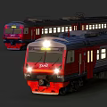 Modern Red and White Train with Multiple Carriages for Urban Commuter Transport