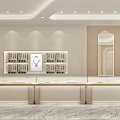 Luxury Jewelry Store Interior With Glass Display Counters And Elegant Decorative Elements 3d model
