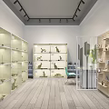 Exhibition Room Interior Design With Glass Display Cabinets Holding Animal Specimens And Shelves