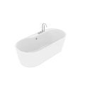 White Freestanding Bathtub With Modern Design And Chrome Faucet Multiple Views