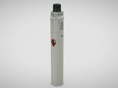 Industrial Equipment Cylindrical Vertical Design With Top Black Cap And Red Logo 3d model