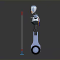 Computer Controlled Robotic Device With Wheeled Base Extended Arms And Cleaning Tool