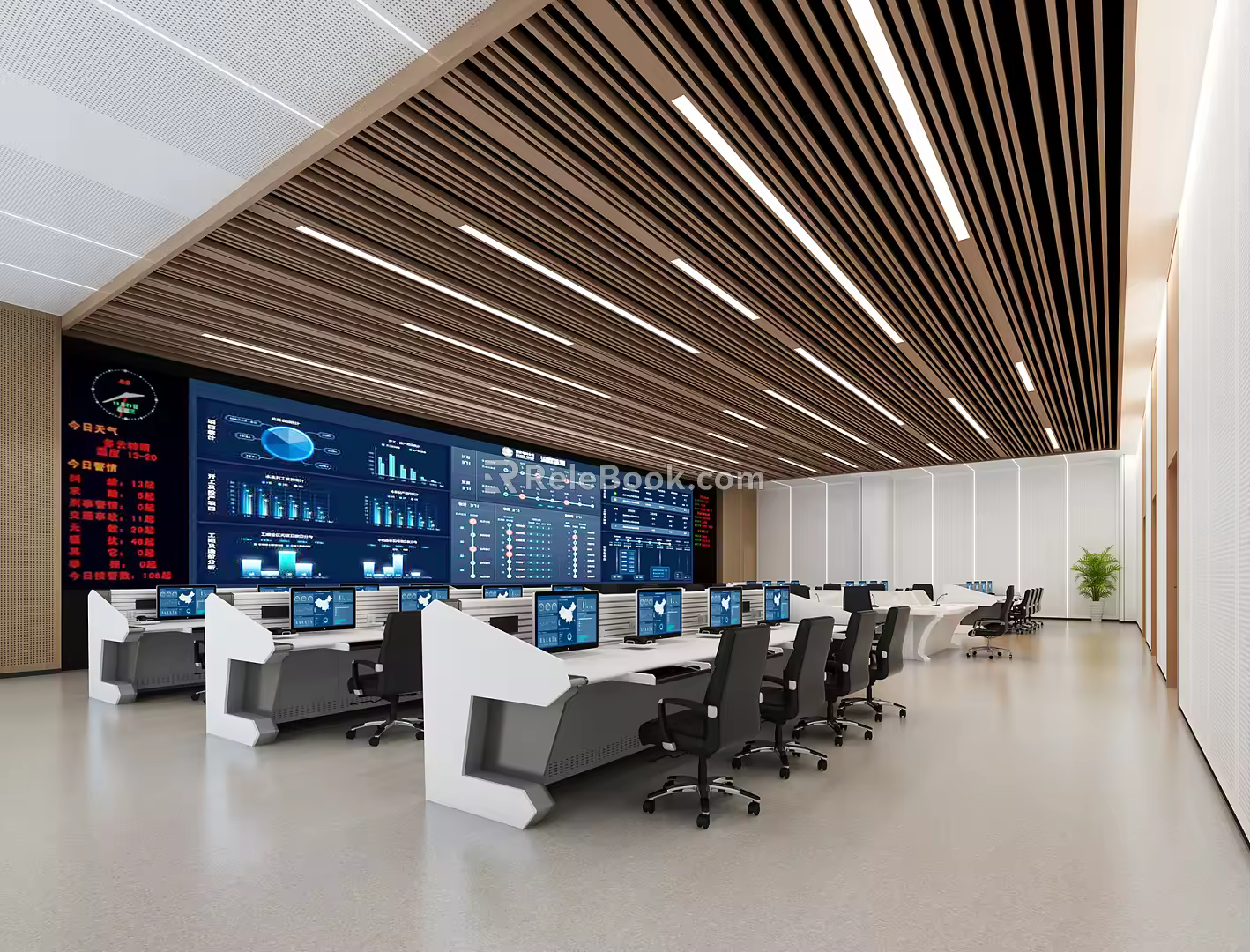 Modern Command Center Monitoring Command Center Dispatcher 3d model