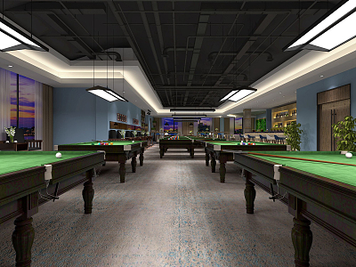 Industrial LOFT Billiards Room Billiards Hall 3d model