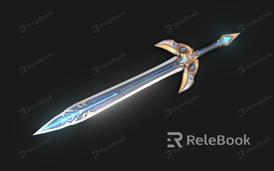 Long Sword Science Fiction Long Sword Sword Magic Weapon model