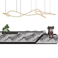 Front desk chandelier 3d model