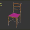 Simple Wooden Leisure Chair With Slatted Back Woven Seat And Sturdy Legs
