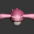 Pink Stuffed Teddy Bear with Open Arms Red Ribbon and Cream Belly on Dark Background
