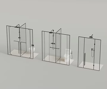 Modern shower bathroom 3d model