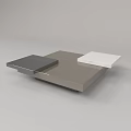 Modern Coffee Table With Gray And White Square Panels And Layered Design 3d model