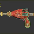Red Shake Cola Toy Gun Featuring Silver Barrel Retro Logo And Design