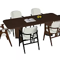 Middle ancient style dining table and chair combination dining chair dining table single chair 3d model