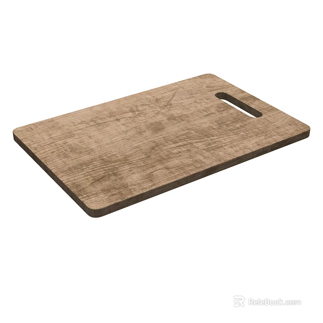 Wooden Cutting Board with Handle for Kitchen Food Preparation and Cooking 3d model 