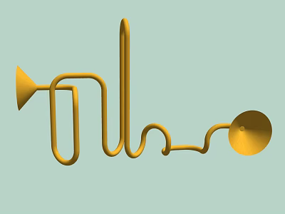Golden Curved Tubular Playground Equipment For Kids Outdoor Play Fun 3d model