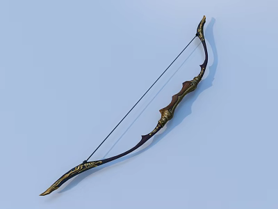 Decorative Ornate Bow Featuring Golden Accents And Intricate Craftsmanship Design 3d model