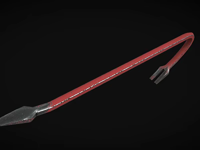 Industrial Equipment With Red Handle Pointed Tip And Forked End For Construction Use 3d model