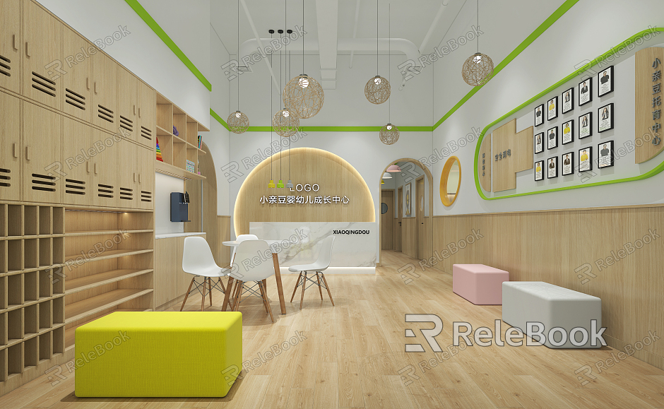 Modern kindergarten hall to Yujin teacher model