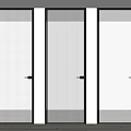 Modern Interior Swing Doors With Black Frames And Various Glass Textures Design 3d model