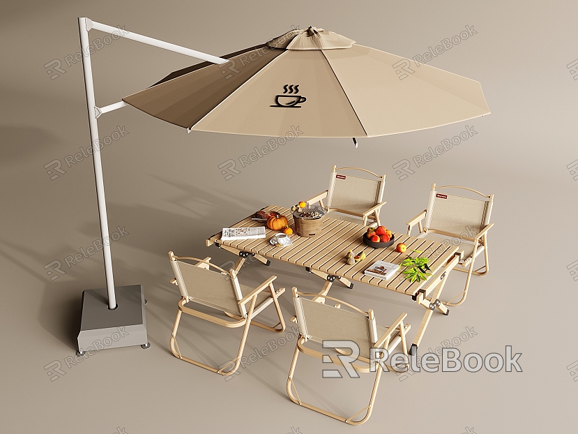 Outdoor Awning Cafe Outside Swing Area Outdoor Dining Table and Chair Combination Leisure Camping Table and Chair Folding Chair model