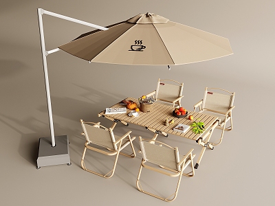 Outdoor Awning Cafe Outside Swing Area Outdoor Dining Table and Chair Combination Leisure Camping Table and Chair Folding Chair model