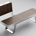 Modern Landscape Bench With Wooden Slats And Sleek Metal Frame Design