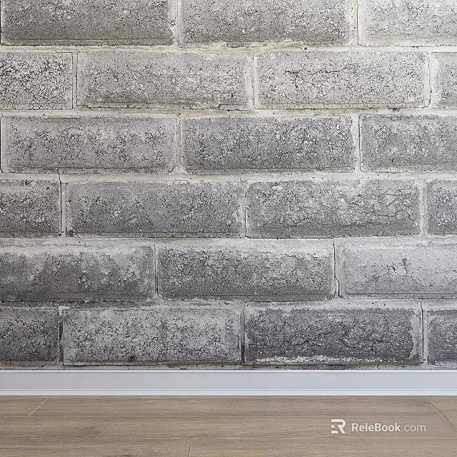 Gray Textured Brick Wall Ideal For Modern Interior Decor And Design 3d model