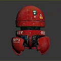 Red Emergency Robot R873 With AT EQUIP Label And Round Red Head