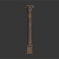 Ornate Classical Architectural Column With Intricate Capital Fluted Shaft And Detailed Base