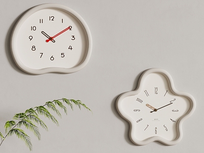 Cream Wind Clock Hanging Table 3d model