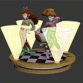 Modern Game Character Stage Dancing Cartoon Stage 3d model