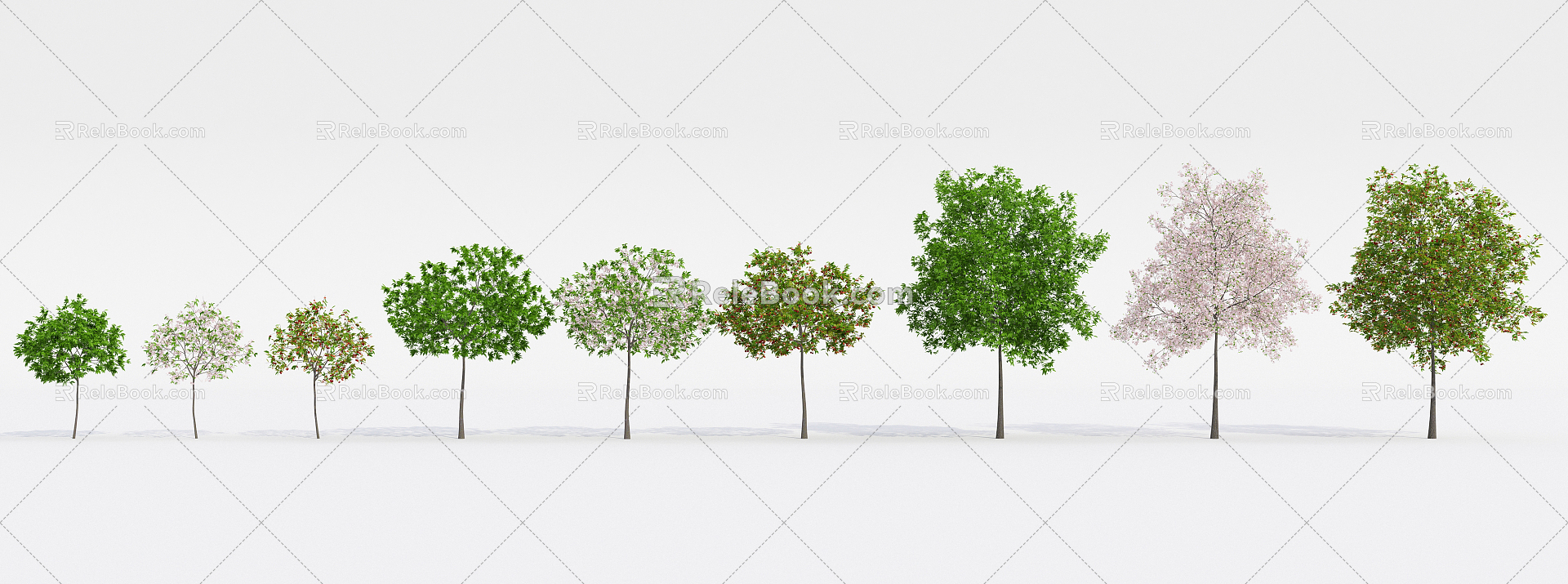 Modern Tree Fruit Tree 3d model