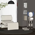 Single sofa side table 3d model