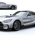 Mercedes AMG GT High Performance Sports Car With Silver Exterior And Aerodynamic Spoiler