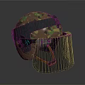 Military Style Camouflage Helmet With Transparent Visor And Metal Fittings For Protection