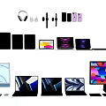 Modern Laptop And Desktop Computer Series With Various Models And Colorful Displays