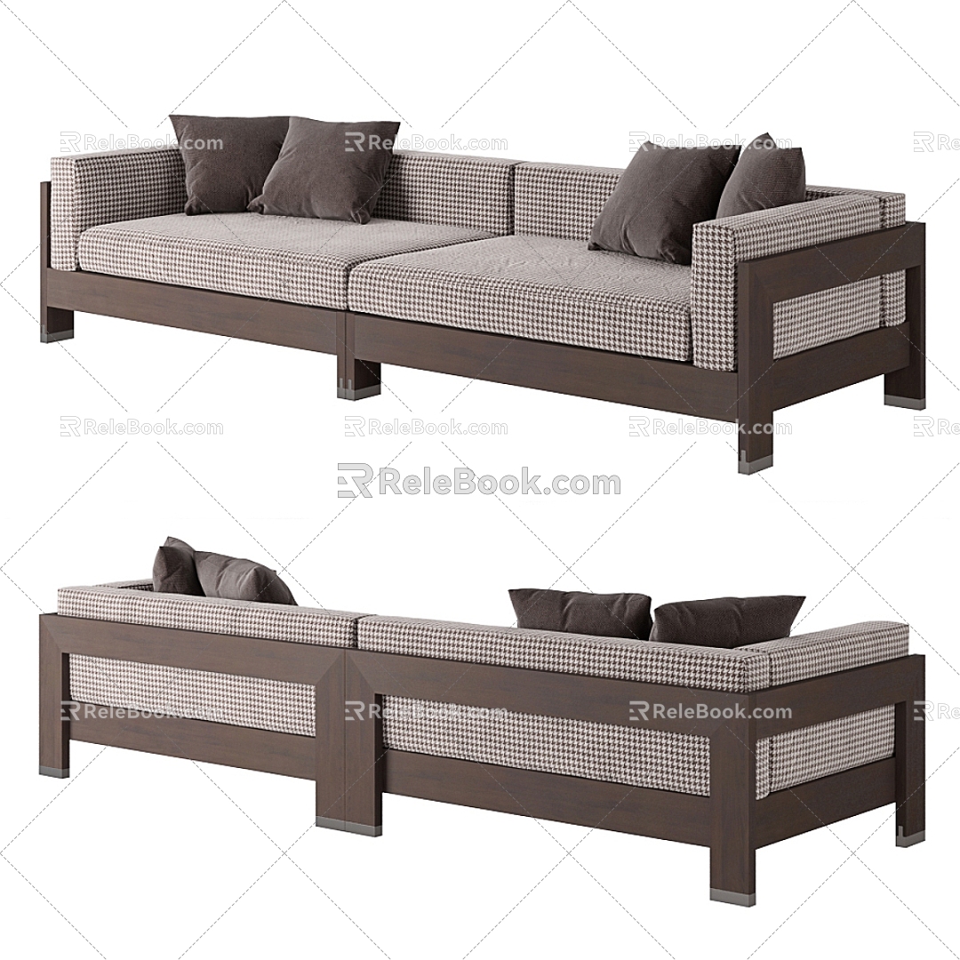 Minotti double sofa 3d model