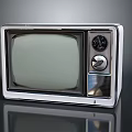 Vintage Electronic TV Set With Classic Silver Frame Analog Dials And Control Knobs 3d model