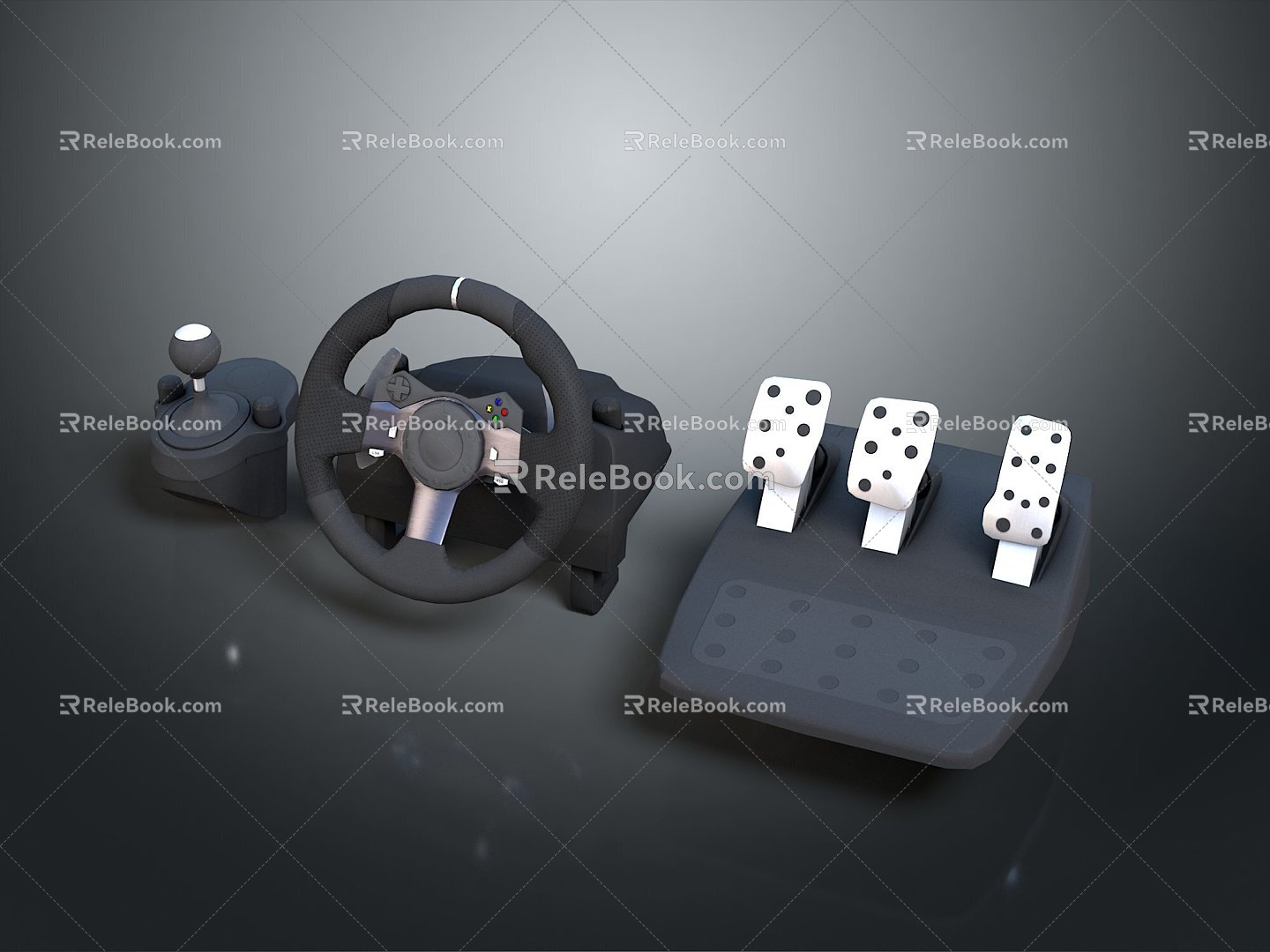 Modern steering wheel car steering wheel g racing simulator 3d model