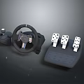 Gaming Steering Wheel with Gear Shifter and Pedals for Racing Simulation Setup