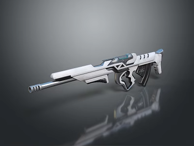 Futuristic Sci Fi Weapon Design With Sleek Silver White Body And Ergonomic Grip 3d model Futuristic Sci Fi Weapon Design With Sleek Silver White Body And Ergonomic Grip 3d model