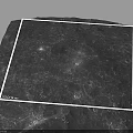 Detailed Lunar Surface Marked With White Square Frame Showing 2000km Area