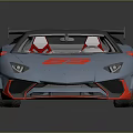 Light Blue Sports Car With Red Accents Rear Spoiler And Sleek Aerodynamic Design