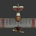 Vintage Red Gray Biplane Model For Aviation And Space Exploration History