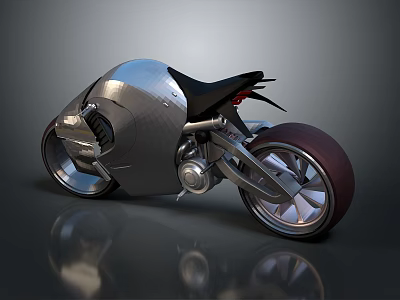 Sleek Modern Motorcycle Features Metallic Body Black Seat Reflective Surface And Unique Frame Design 3d model