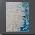 Square Rug With Blue And White Abstract Artistic Modern Interior Design