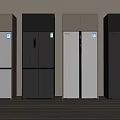 Modern Kitchen Refrigerators With Various Colors Sleek Design And Side By Side 3d model