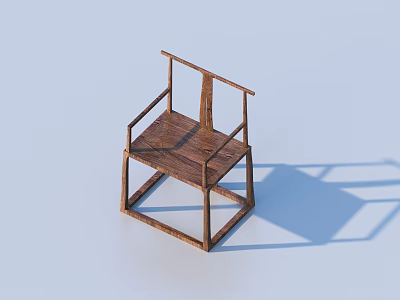 Wooden Dining Chair With Square Frame Structure And Simple Modern Minimalist Design 3d model